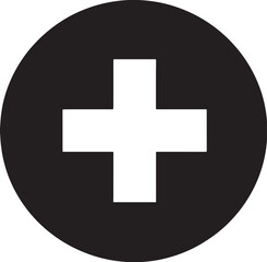 Obraz premium Minimalist plus sign icon in black circle