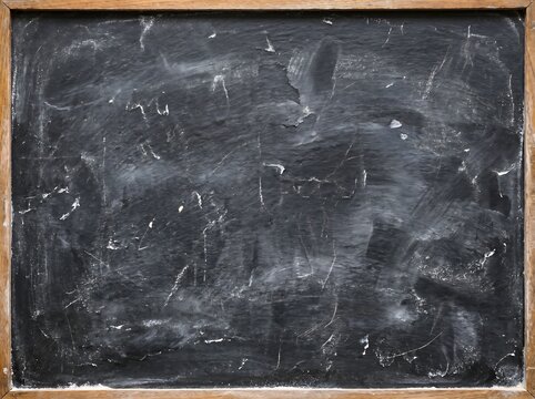 Empty vintage blackboard with chalk smudges provides a rustic background for creative education concepts.