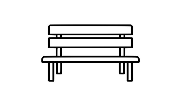 Public Park Bench Symbol Editable Stroke Vector Icon Set