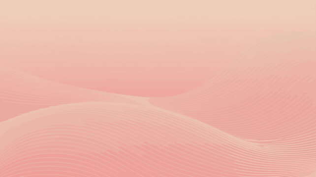 Abstract wave pattern with a gradient background in shades of peach and light rose color lines curves flowing smooth soft