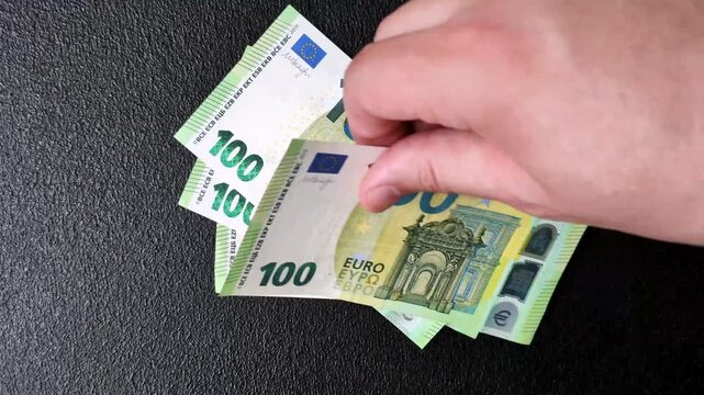 Cash money, euro paper banknotes for business transactions, financial background. Euro banknotes as a financial background for your design