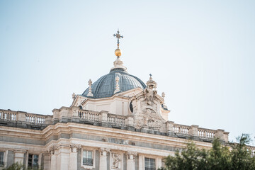Fototapeta premium Madrid, Spain in Spring with lush gardens, architecture, and historic unesco sites.