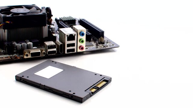 Swift Connectivity - Close-up of an SSD highlighting the precision of connections, symbolizing performance and efficiency.