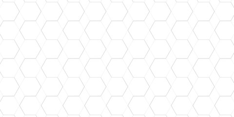Seamless pattern with outline hexagon grid. Honeycomb net backdrop. Abstract background with geometric line grille. Black hexagon mesh, vector illustration © arifin