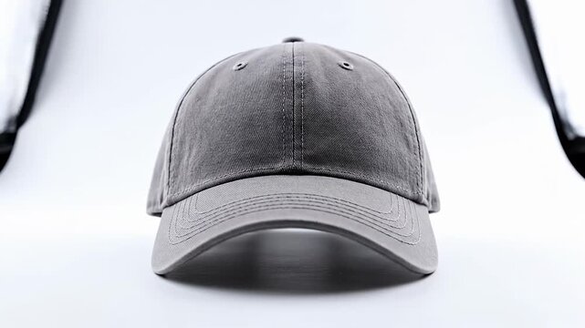 Classic black baseball cap isolated on white background.