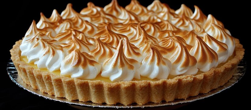 Fresh Homemade Lemon Meringue Tart with Toasted peaks
