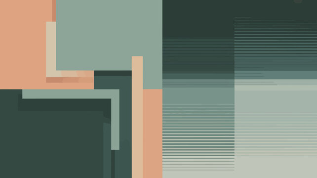 Geometric pattern with rectangular shapes and horizontal lines a muted color vector illustration rectangle abstract design modern contemporary palette teal