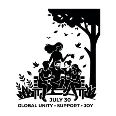 Fototapeta premium Silhouette Designs for International Friendship Day.eps 