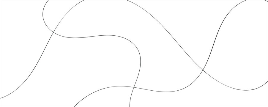 Curve wave seamless pattern. Line art striped graphic template. 