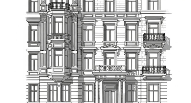 vector illustration of an old building