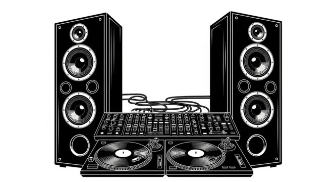 speakers on a white background