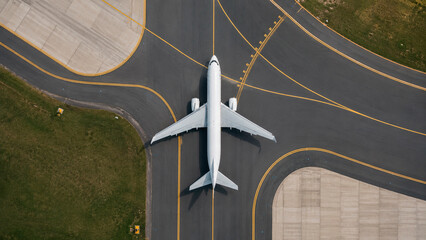 Aerial View of Airplanes Flying in the Sky © Valeriia