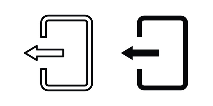 Log out icon concept. solid and line symbols