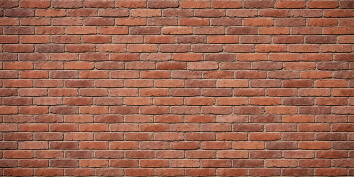 Old textured red brick wall background with solid brown pattern weathered stone cement block architectural surface texture aged rustic construction design