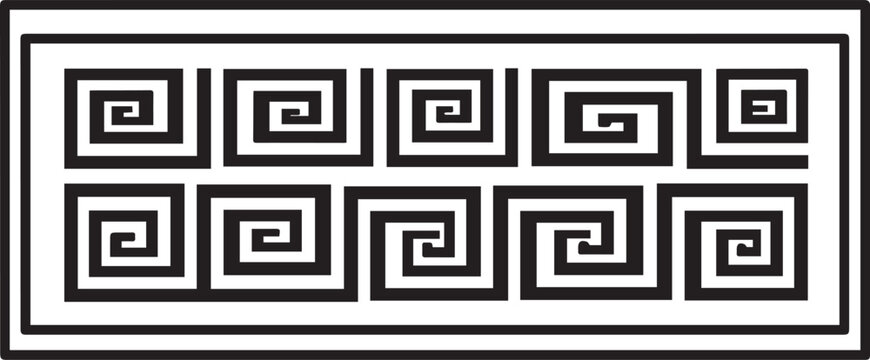 Greek meander frames vector ancient geometric key pattern rectangular ornament isolated for classical history Odyssey and antique graphic designs