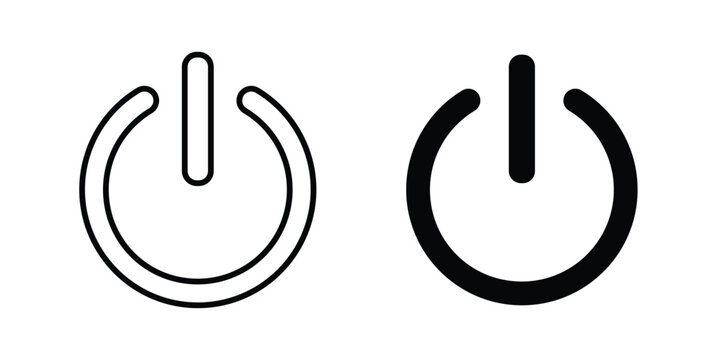 Power button icon concept. solid and line symbols