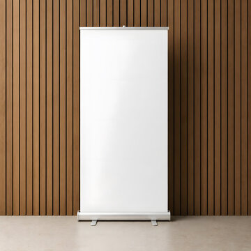 standee mockup on wall background, a blank white standee mockup 