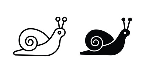 Snail icon concept. solid and line symbols © David