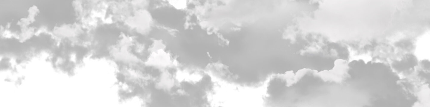Scattered white clouds texture on transparent background for composite imagery and realistic weather overlays.