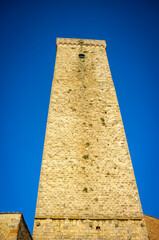Naklejka premium View of the famous reinassance towers of San Gimignano, medieval village of Tuscany (Province of Siena, Italy); is world famous for white wine production (named 