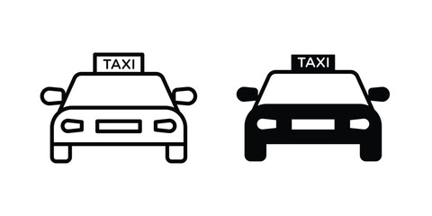 Taxi icon concept. solid and line symbols © David