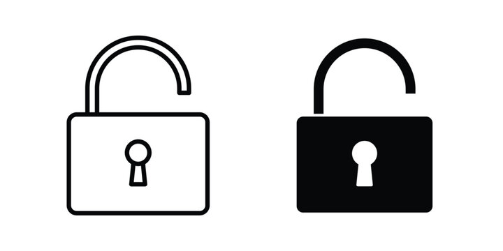 Unblocked icon concept. solid and line symbols
