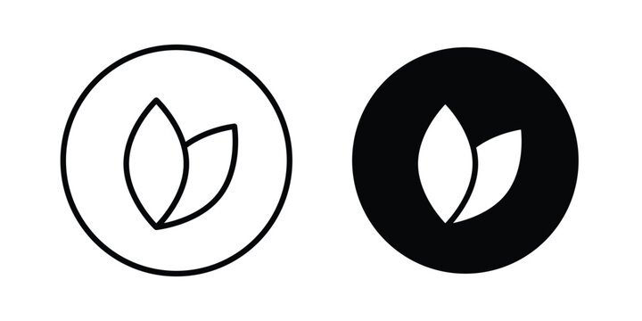 Vegan icon concept. solid and line symbols