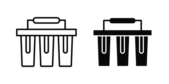 Water filtration icon concept. solid and line symbols