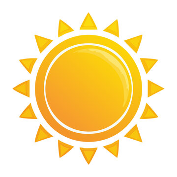 Stylized sun icon with bright yellow and orange gradient