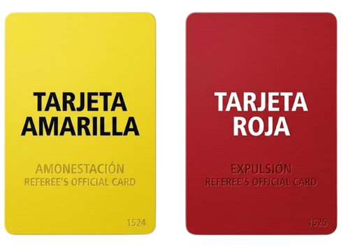 color yellow and red referee official warning cards