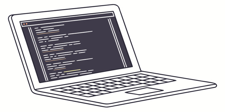 Laptop computer displaying lines of code on the screen concept of software programming and website development programming computer software development technology internet application