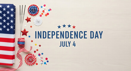 Obraz premium Independence day celebration background with patriotic decorations