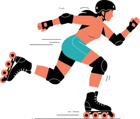 Obraz premium A dynamic vector illustration of a roller skater in motion.