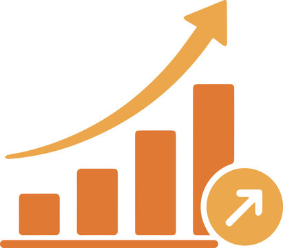 Financial Growth and Decline Bar Chart Icon with Revenue Trend Analysis and Business Performance Vector