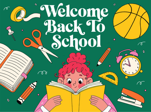 vector illustration for school promotion, educational concept design, back to school celebration Event