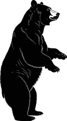 Obraz premium Black bear standing on hind legs illustration.