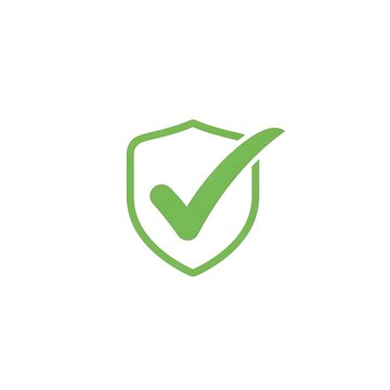 Minimalist green check mark icon on white background.