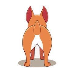 Fototapeta premium Cartoon dog butt illustration
