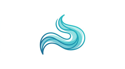 Naklejka premium Abstract Blue Swirl Smoke or Water Element.