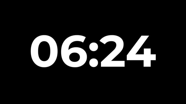 7 minutes Digital countdown 420 seconds. Five minute countdown timer animation on transparent background un black background