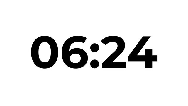 7 minutes Digital countdown 420 seconds. Five minute countdown timer animation on transparent background un white background