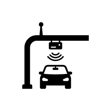 Automated toll plaza vehicle detection sensor icon with automated, detection