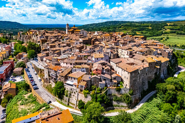 View of Orte, a town in the province of Viterbo, Lazio, Italy © monticellllo