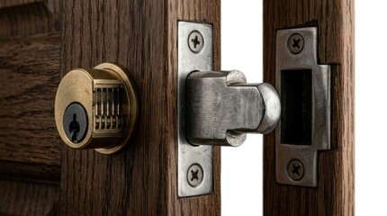 Fototapeta premium Door Lock Mechanism Cross Section Detail View