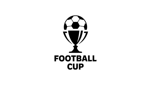 Football cup silhouette with soccer ball detail on a white background a graphic representation trophy award sports championship tournament