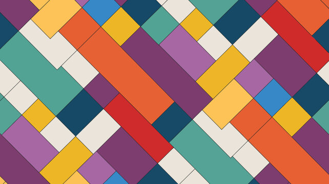Geometric pattern with overlapping rectangles in varied colors a colorful vector illustration rectangle shapes abstract design background graphic modern