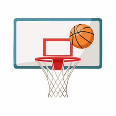 Naklejka premium Basketball hoop with ball in motion