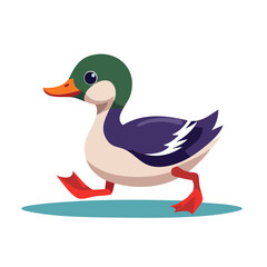 Fototapeta premium Cartoon duck walking