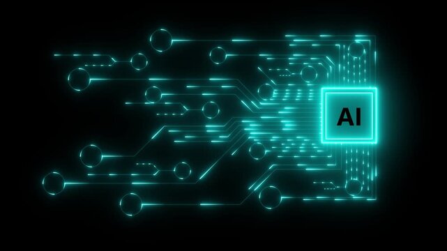 Multi agent AI systems concept on black background. AI driven solutions streamline workflows, Decision Automate daily Tasks. on black background. smart automation