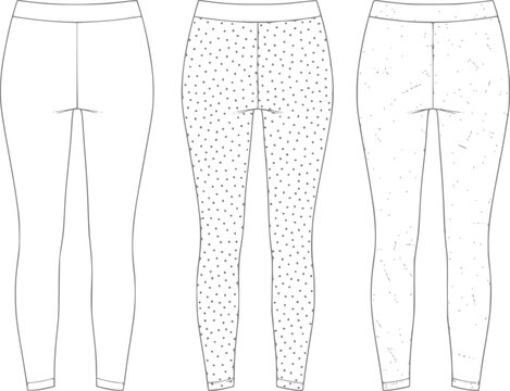 Of three pairs of women's leggings with different patterns